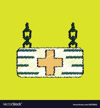 Flat shading style icon medical sign vector image