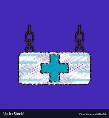 Flat shading style icon medical sign vector image