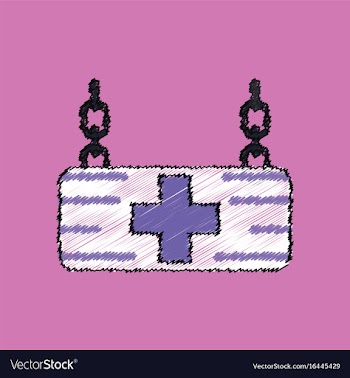 Flat shading style icon medical sign vector image