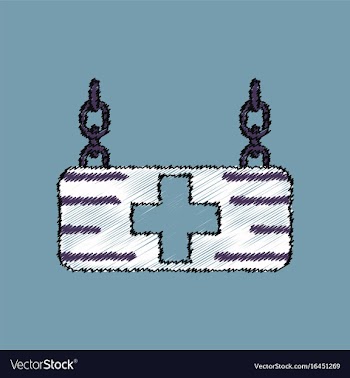 Flat shading style icon medical sign vector image