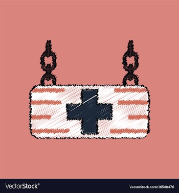 Flat shading style icon medical sign vector image