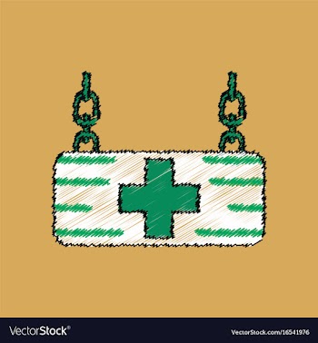 Flat shading style icon medical sign vector image