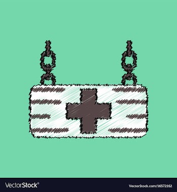 Flat shading style icon medical sign vector image
