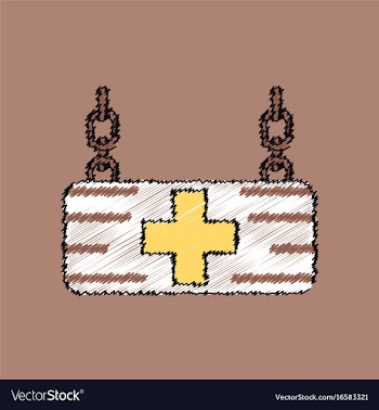 Flat shading style icon medical sign vector image
