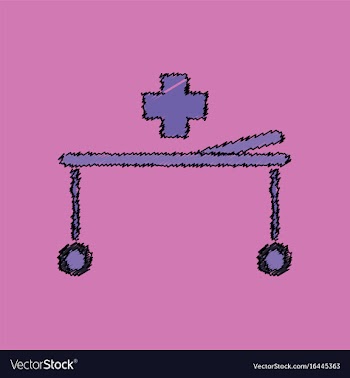 Flat shading style icon medical stretcher with vector image