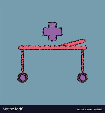 Flat shading style icon medical stretcher with vector image