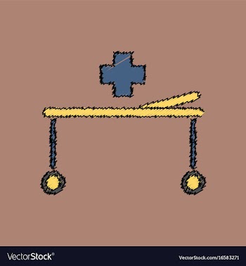 Flat shading style icon medical stretcher with vector image