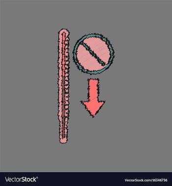 Flat shading style icon medical thermometer vector image