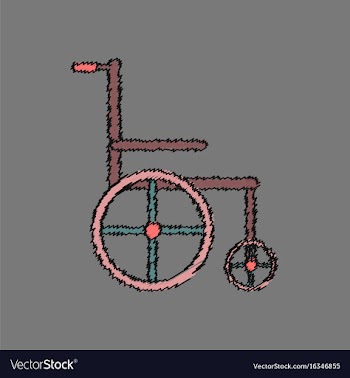 Flat shading style icon medical wheelchair vector image
