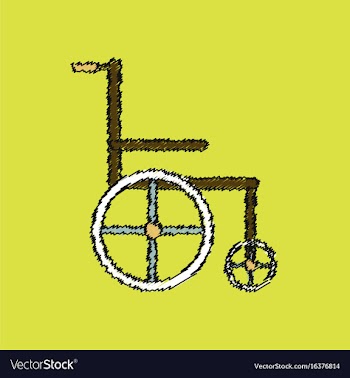 Flat shading style icon medical wheelchair vector image