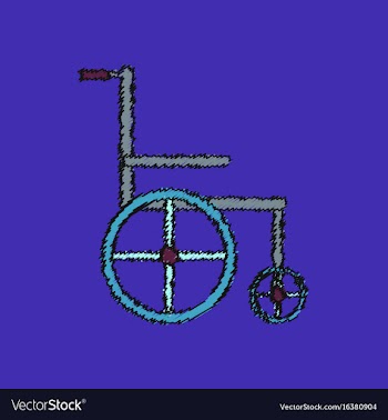 Flat shading style icon medical wheelchair vector image