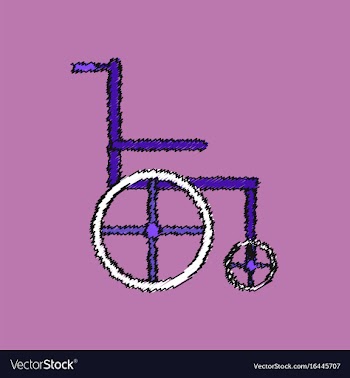 Flat shading style icon medical wheelchair vector image