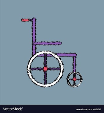 Flat shading style icon medical wheelchair vector image