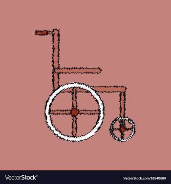Flat shading style icon medical wheelchair vector image