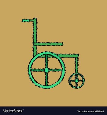 Flat shading style icon medical wheelchair vector image
