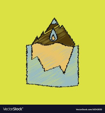 Flat shading style icon melted ice berg vector image
