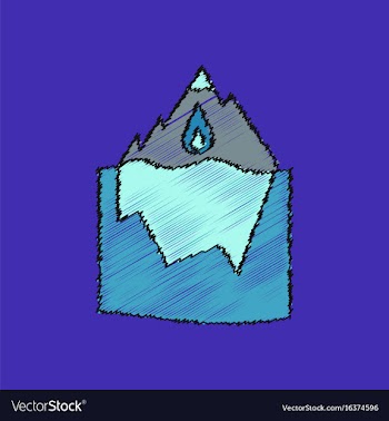 Flat shading style icon melted ice berg vector image