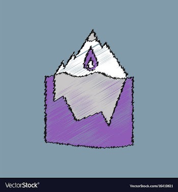 Flat shading style icon melted ice berg vector image