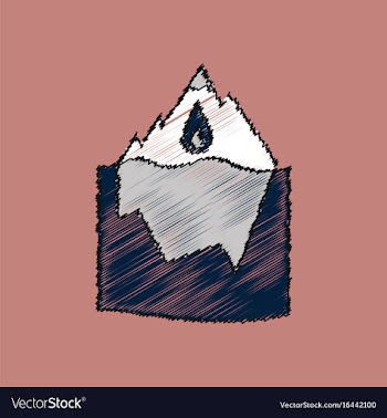 Flat shading style icon melted ice berg vector image