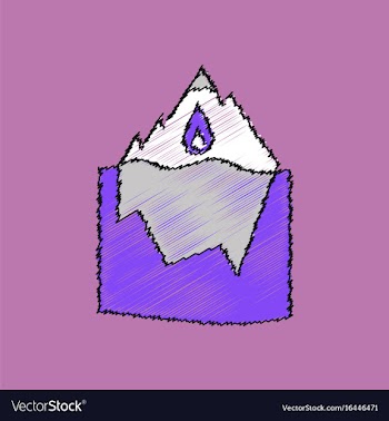 Flat shading style icon melted ice berg vector image