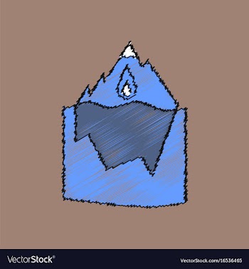 Flat shading style icon melted ice berg vector image