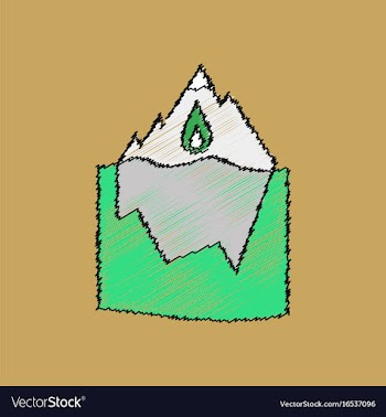 Flat shading style icon melted ice berg vector image