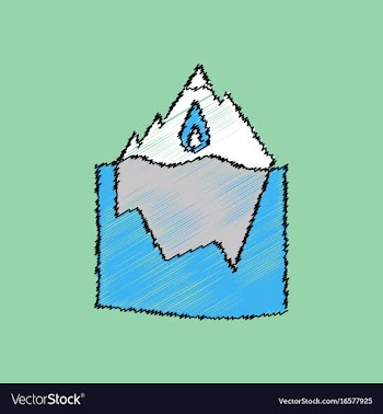 Flat shading style icon melted ice berg vector image