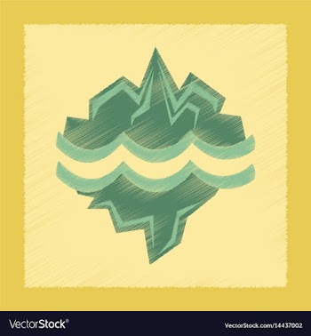 Flat shading style icon melting glacier vector image