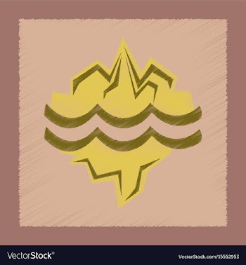 Flat shading style icon melting glacier vector image