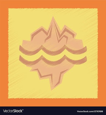 Flat shading style icon melting glacier vector image