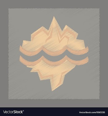 Flat shading style icon melting glacier vector image