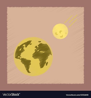 Flat shading style icon meteorite earth vector image