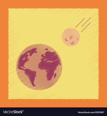 Flat shading style icon meteorite earth vector image