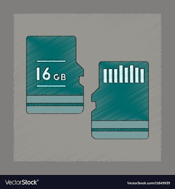 Flat shading style icon micro SD vector image
