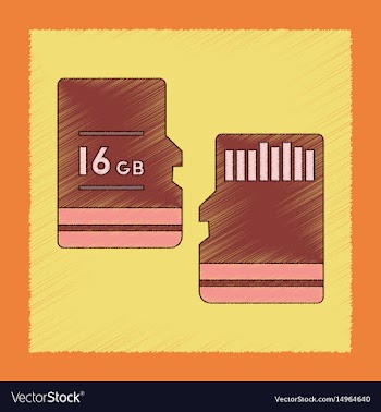 Flat shading style icon micro sd vector image
