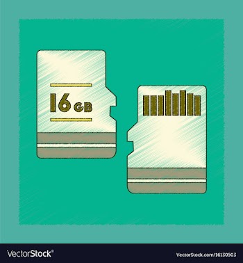 Flat shading style icon micro sd vector image