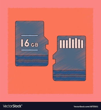 Flat shading style icon micro sd vector image