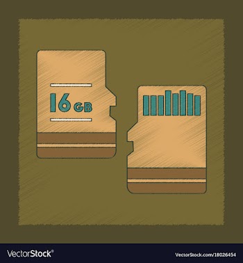 Flat shading style icon micro sd vector image