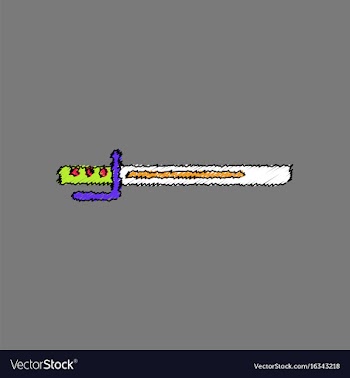 Flat shading style icon military bayonet knife vector image