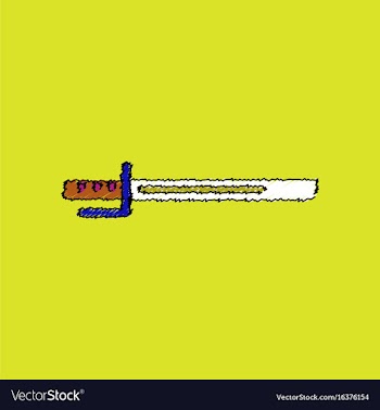 Flat shading style icon military bayonet knife vector image