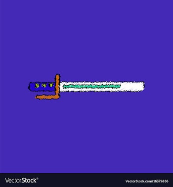 Flat shading style icon military bayonet knife vector image