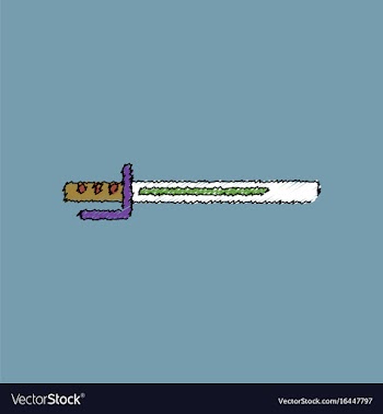 Flat shading style icon military bayonet knife vector image