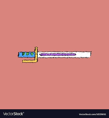Flat shading style icon military bayonet knife vector image
