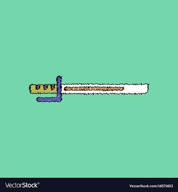 Flat shading style icon military bayonet knife vector image