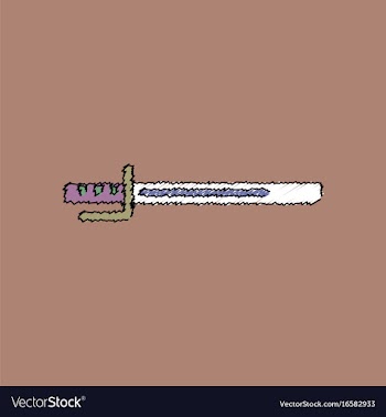Flat shading style icon military bayonet knife vector image
