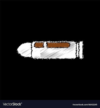 Flat shading style icon military bullet silhouette vector image