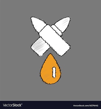 Flat shading style icon military bullets and drop vector image