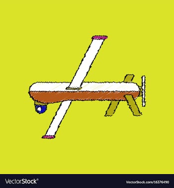 Flat shading style icon military drone vector image