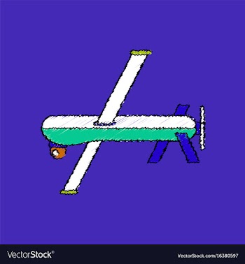 Flat shading style icon military drone vector image