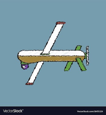 Flat shading style icon military drone vector image